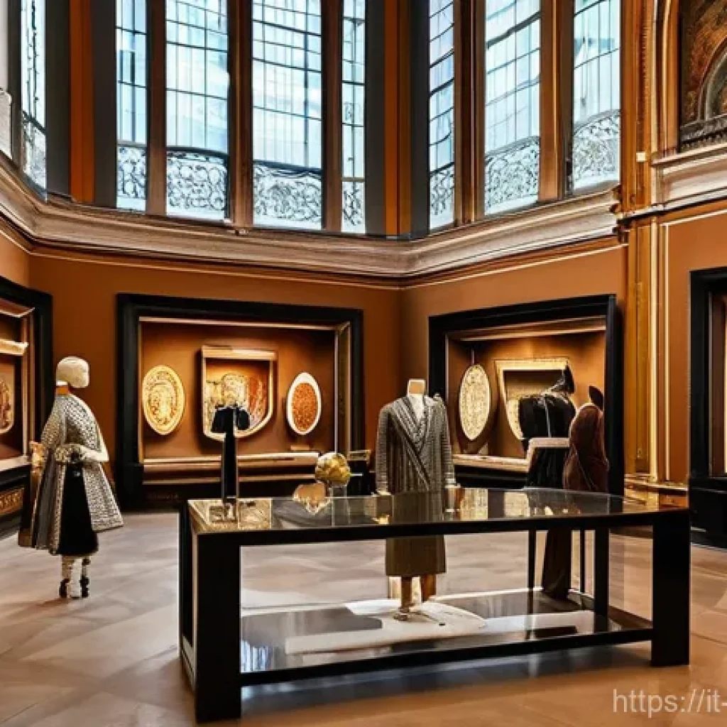 미술문화기획사로서의 전시회 기획 사례 - **Immersive Italian Artisan Workshop Exhibition**
    A realistic photograph of an indoor exhibition...