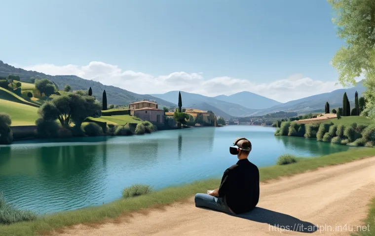 미술문화기획사의 최신 기술 활용 사례 - **An augmented reality experience at an ancient Italian site.** A diverse group of people, including...