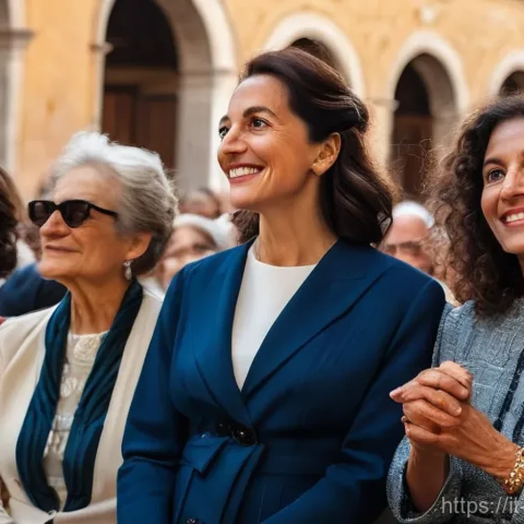 미술문화기획사의 프레젠테이션 기술 - **"A diverse group of adults, dressed in smart casual Italian fashion, gathered in a beautifully res...