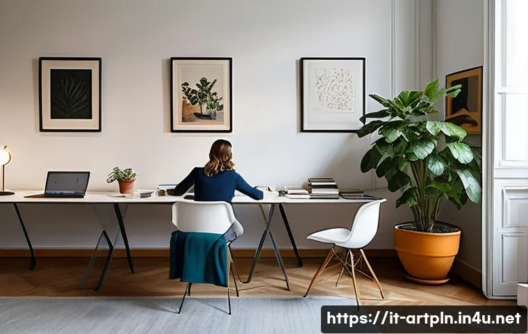 미술문화기획사로서의 워라밸 유지 방법 - A serene Italian cultural professional, possibly a curator or project manager, in their late 20s to ...