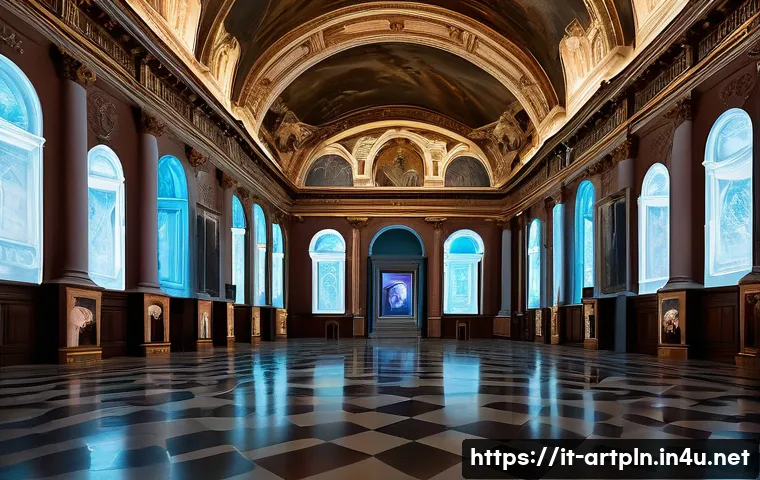 미술문화기획사의 이벤트 기획 사례 - An immersive contemporary art exhibition in a historic Italian palace, blending classical architectu...