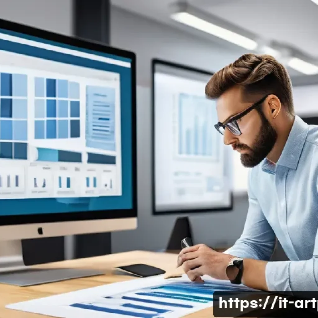 미술문화기획사의 실기 시험 연습 사례 - A professional cultural project designer working intensely on a realistic project simulation in a mo...