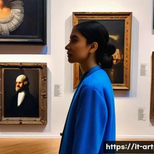 미술문화기획사의 산업별 특화 사례 - A modern art gallery event featuring immersive augmented reality installations: visitors wearing cas...