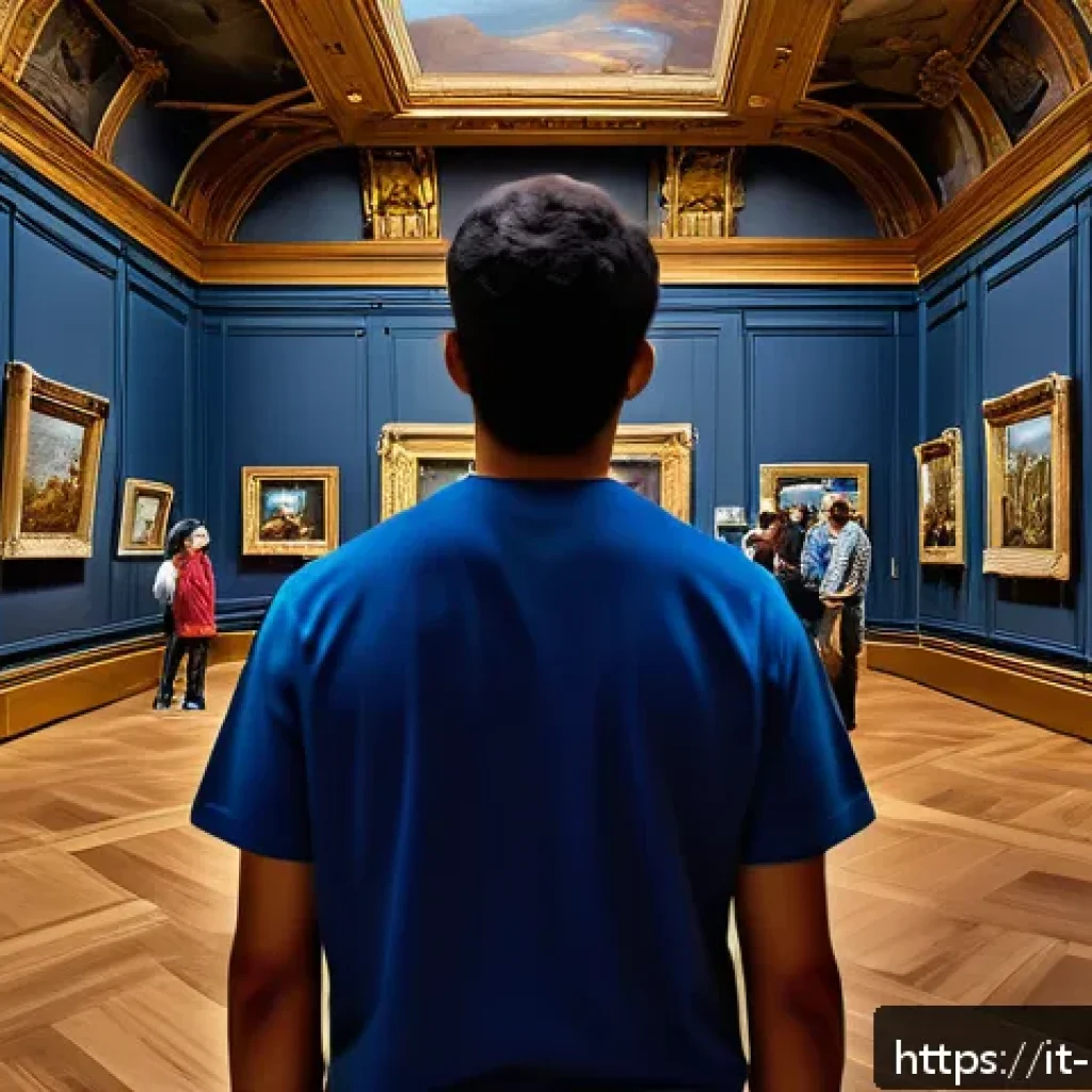 미술문화기획사의 강의 및 세미나 사례 - An immersive art gallery scene blending classical Renaissance paintings with futuristic augmented re...