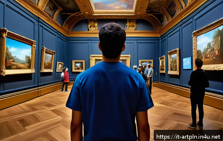 미술문화기획사의 강의 및 세미나 사례 - An immersive art gallery scene blending classical Renaissance paintings with futuristic augmented re...