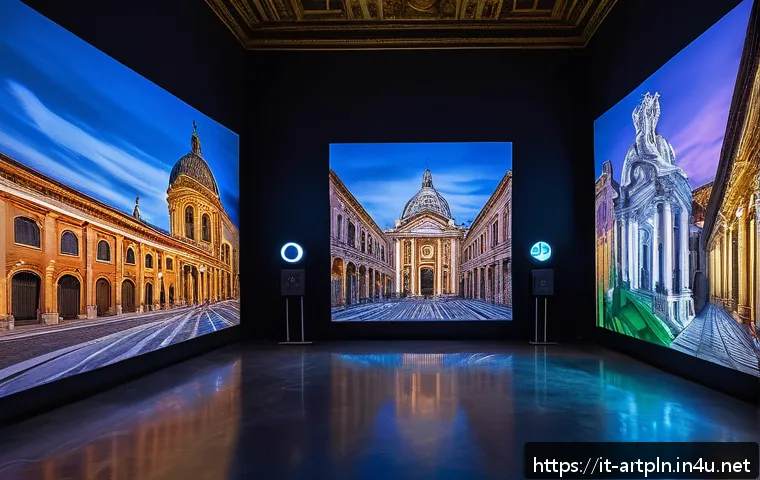 미술문화기획사의 창의성 발휘 사례 - A large immersive multisensory art installation inside a historic Italian museum, combining vibrant ...