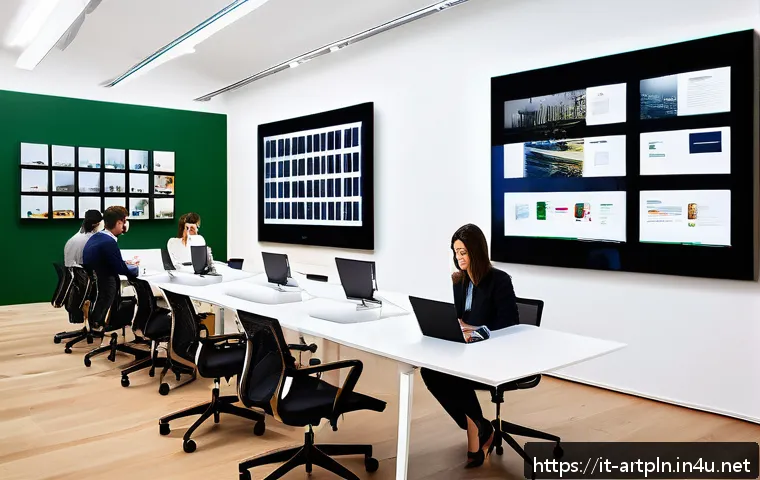 미술문화기획사의 주요 채용 경향 분석 - A modern digital marketing agency office in Milan, showcasing a diverse team of young professionals ...