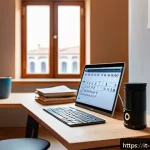 Home 18 미술문화기획사의 자격증 시험 일정 관리 - A cozy and well-organized study room designed for an Italian cultural arts certification candidate: ...